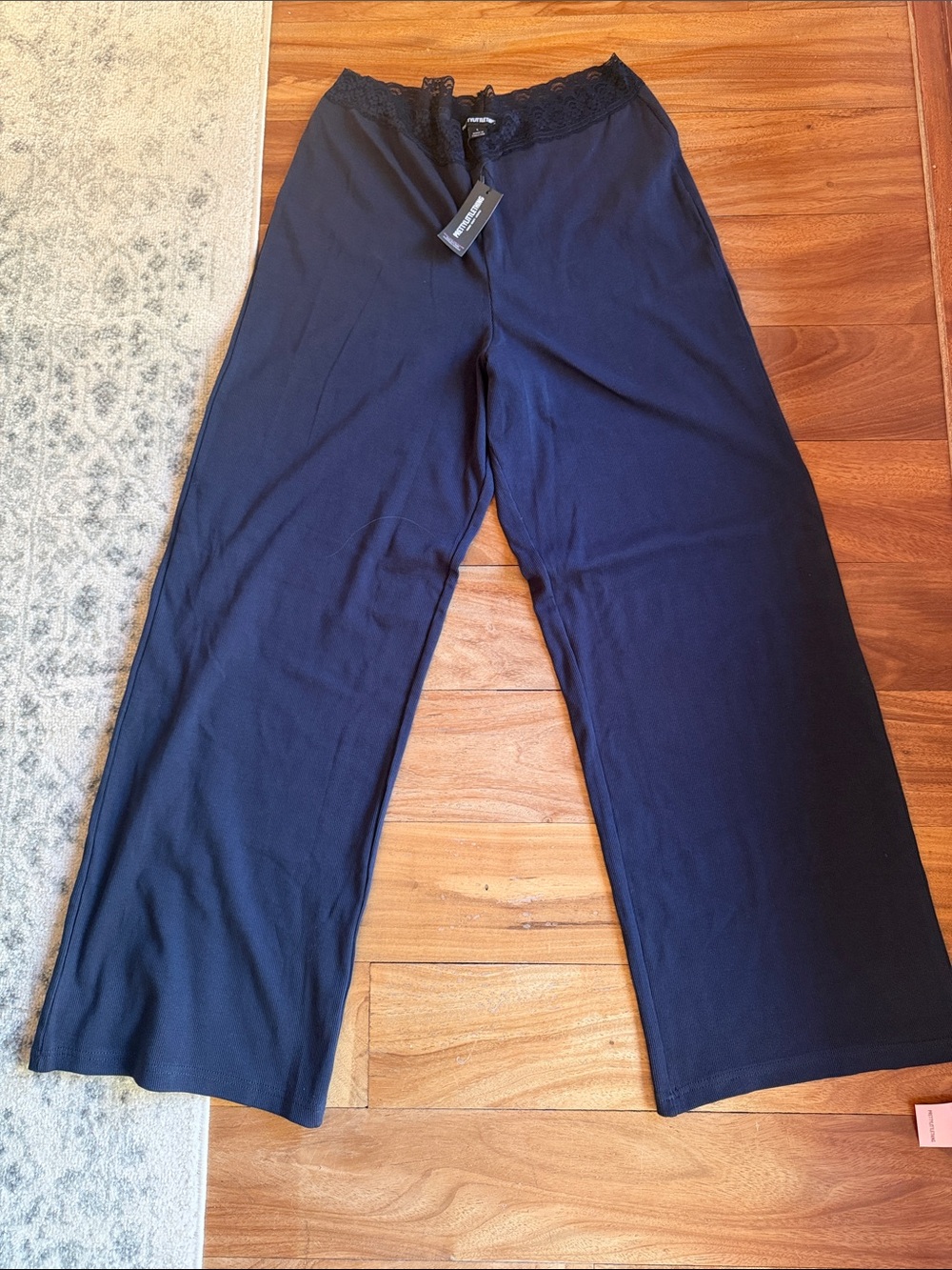 Pretty little thing- Women's Navy Wide-Leg Lounge Pants